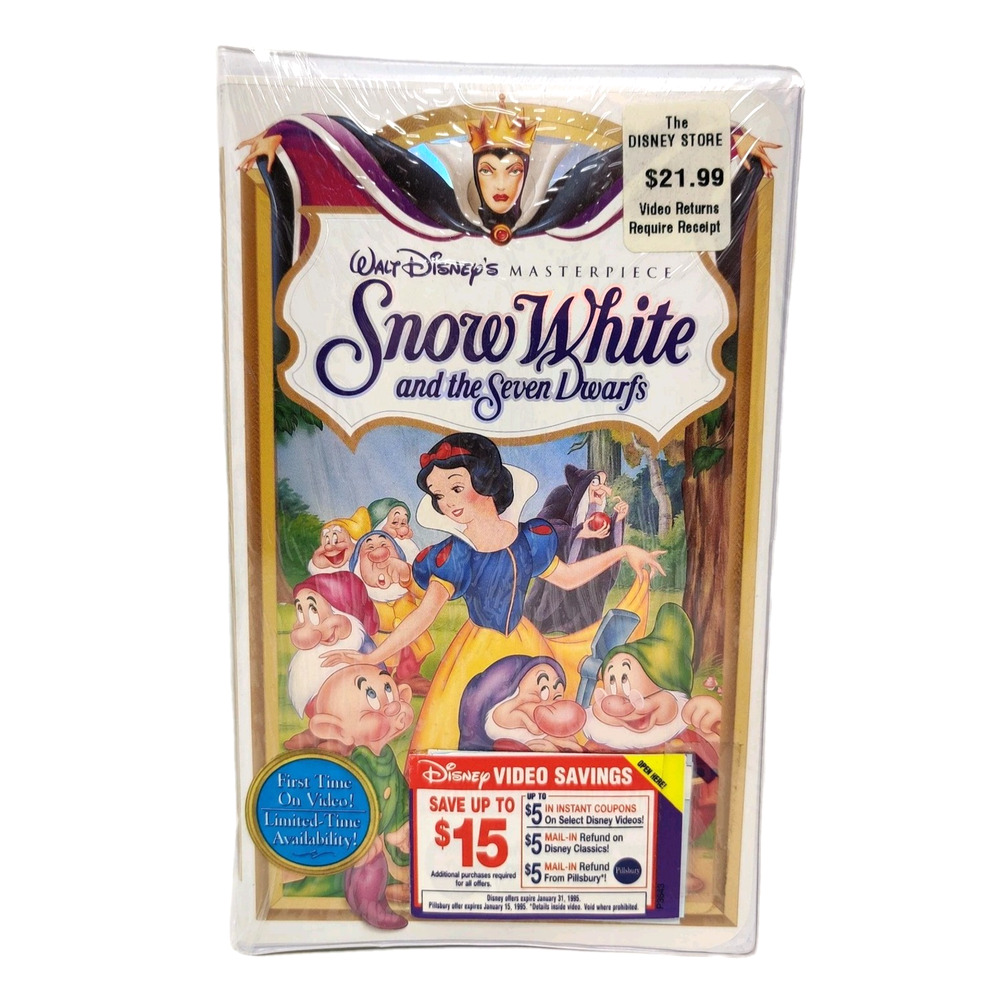 Disney Animated Movie Snow White and the Seven Dwarfs VHS New Sealed Masterpiece